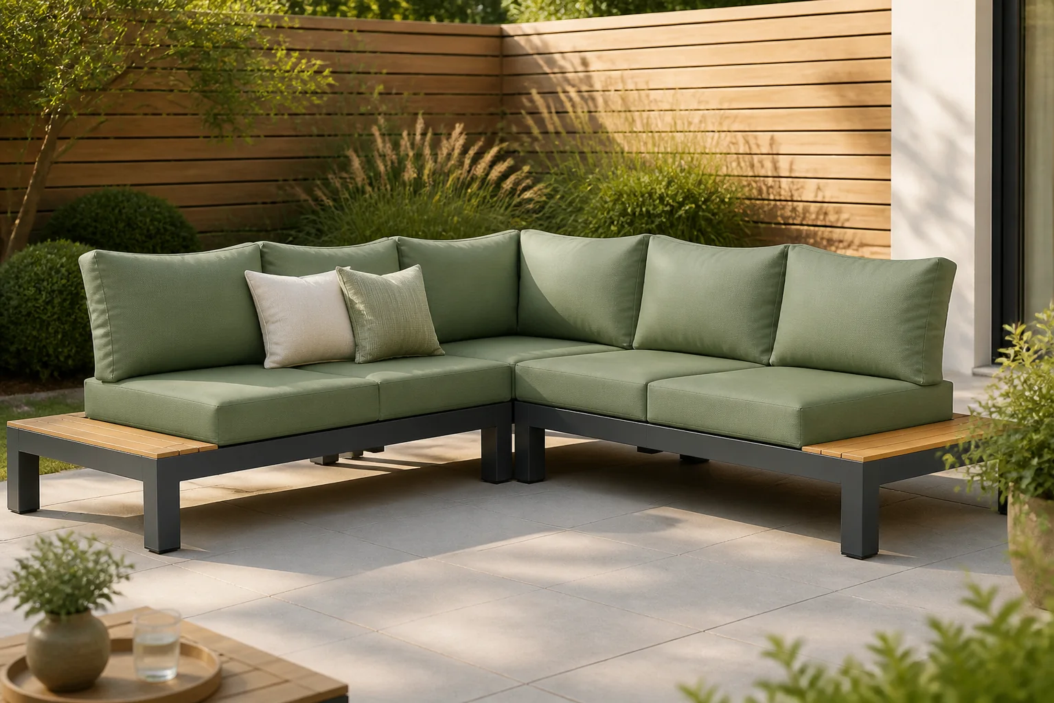 Sfeerfoto van Lifestyle Garden Furniture Vittoria hoek loungeset 3-delig – Grijs-antraciet