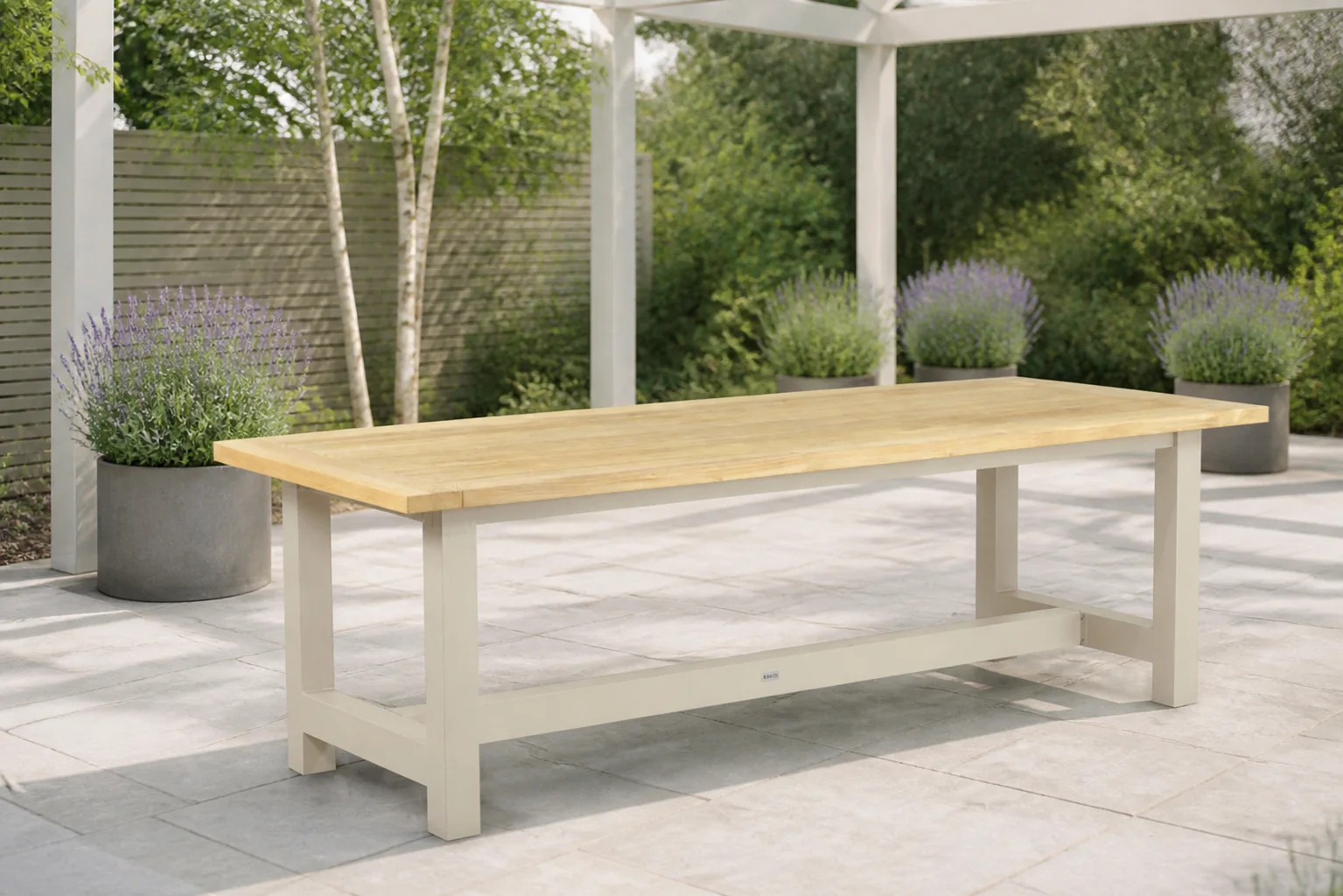 Sfeerfoto van Lifestyle Garden Furniture San Francisco dining tuintafel 200 x 100 cm – Taupe-naturel-bruin