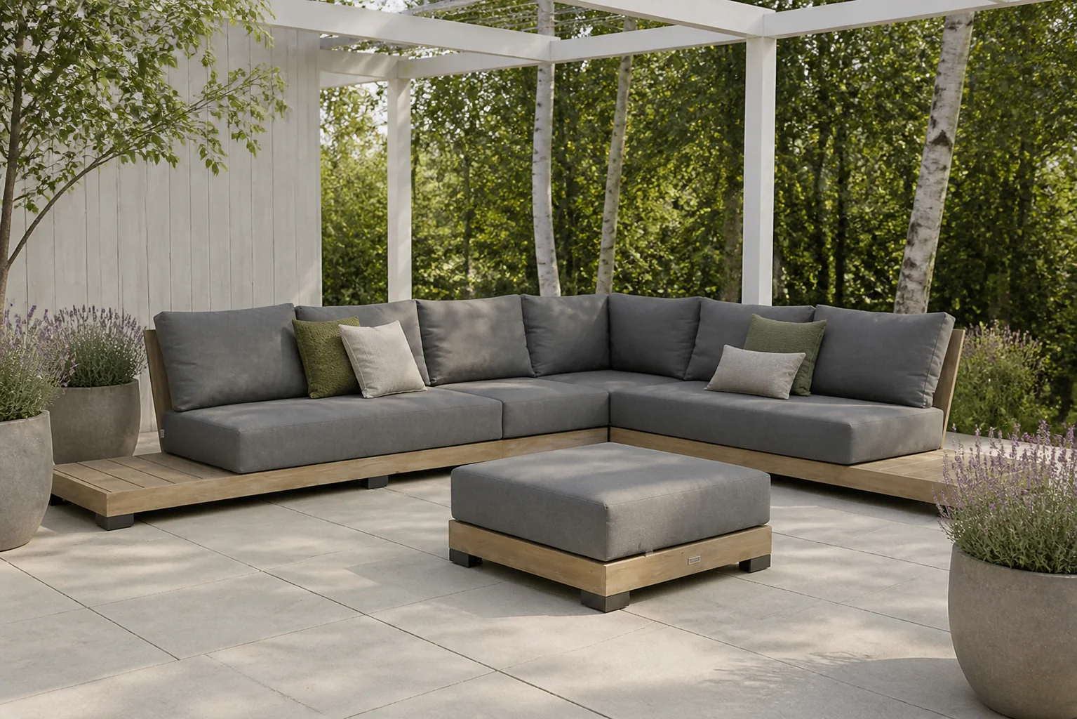 Sfeerfoto van Lifestyle Garden Furniture Hilton hoek loungeset 5-delig – Old teak greywash