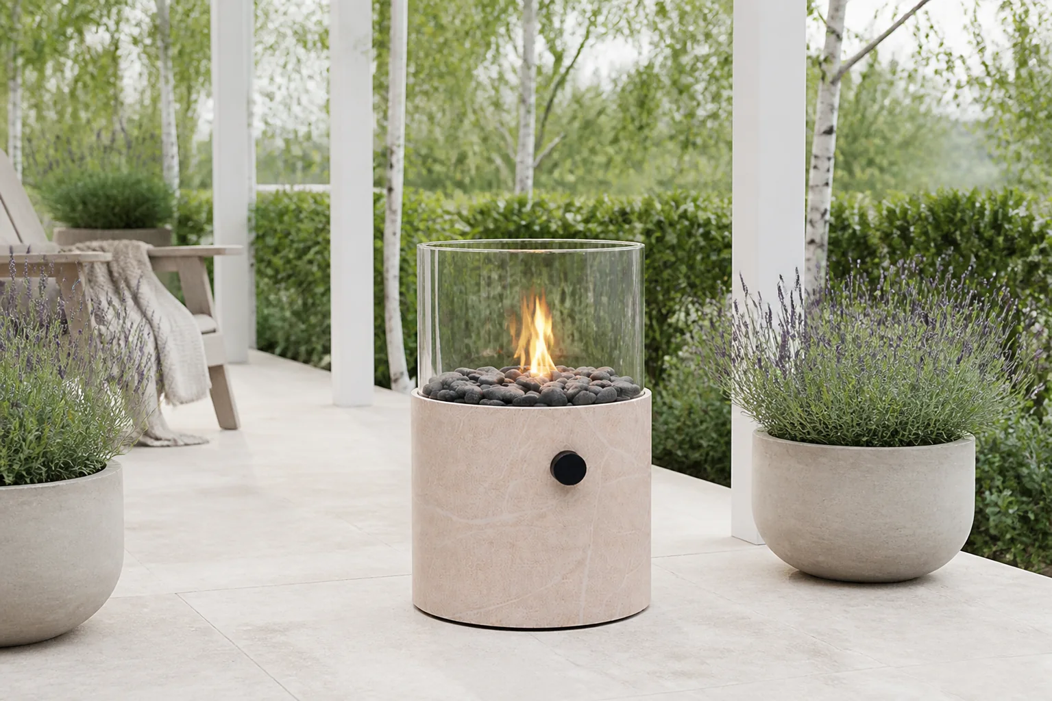 Sfeerfoto van Cosiscoop XL marble stone – Taupe-naturel-bruin