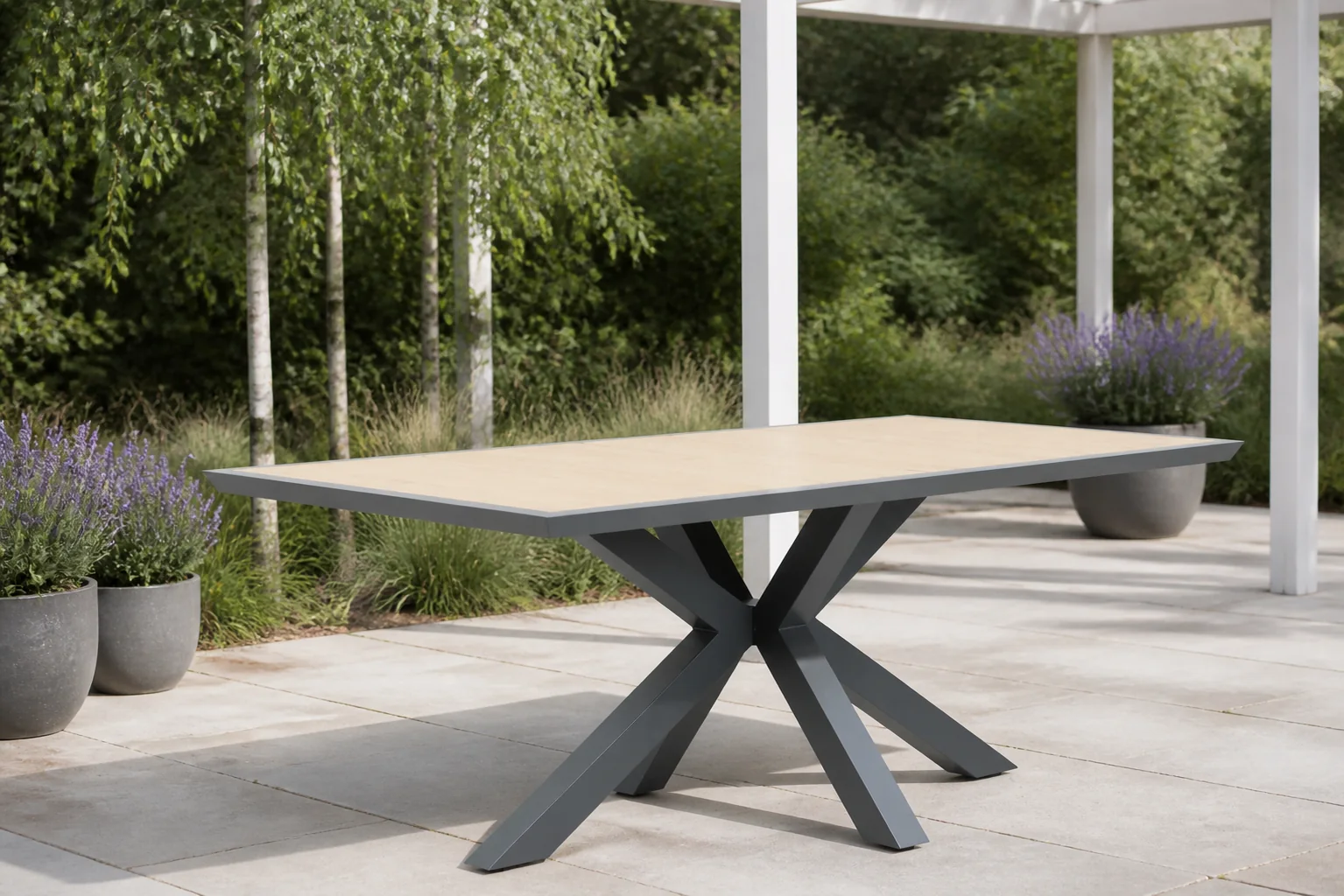 Sfeerfoto van Lifestyle Garden Furniture Palermo dining tuintafel 181 x 100 cm – Grijs-antraciet