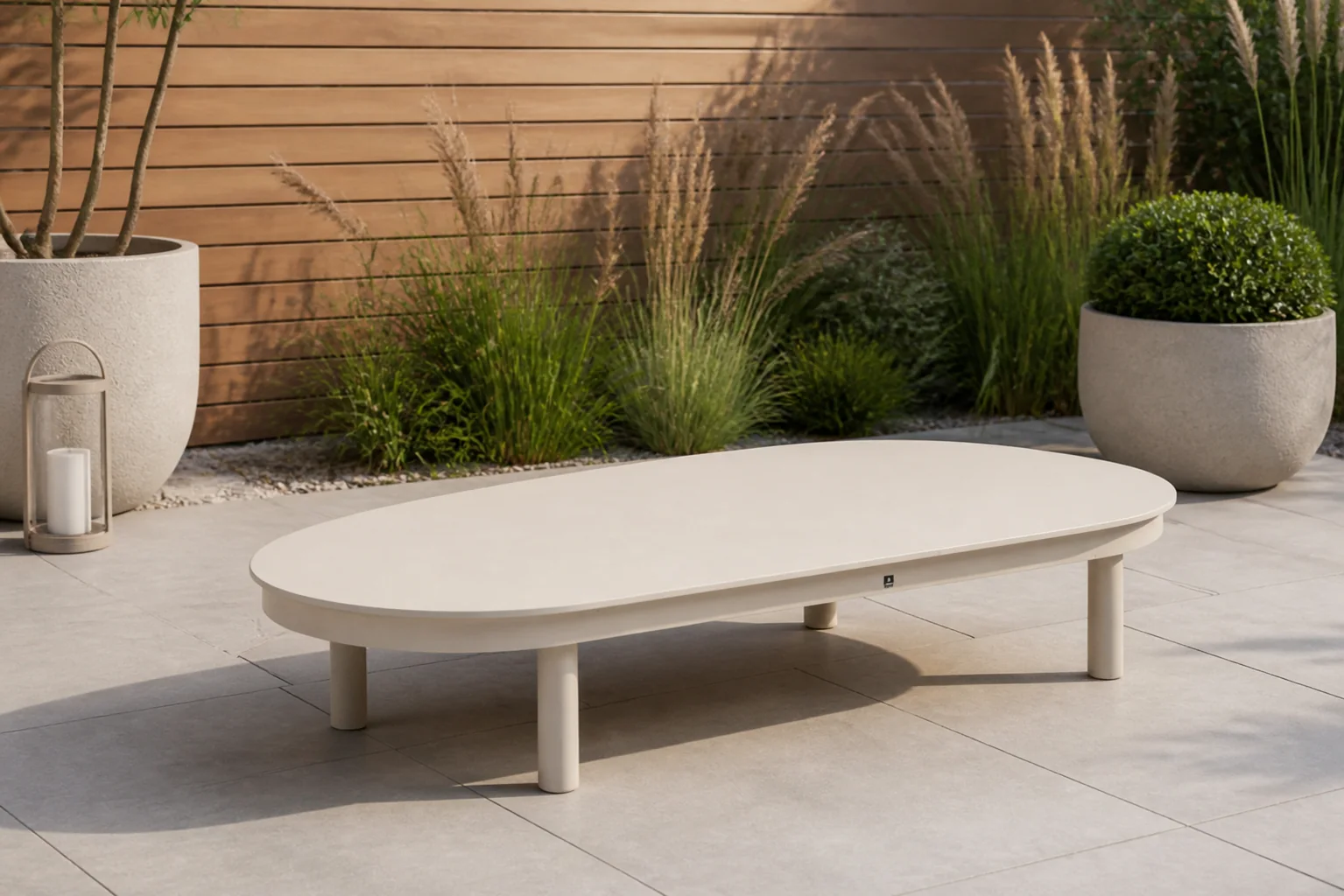 Sfeerfoto van Coco Amici loungetafel organisch 140×80 cm – Zand/Beige