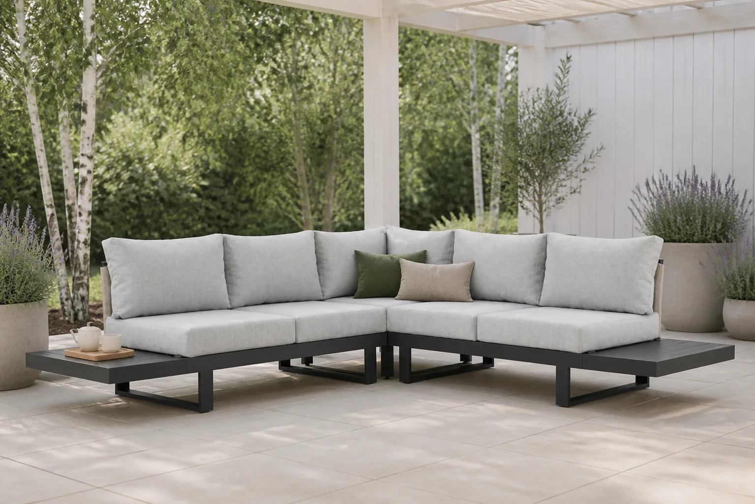 Sfeerfoto van Lifestyle Garden Furniture Lorenzo hoek loungeset 5-delig – Grijs-antraciet