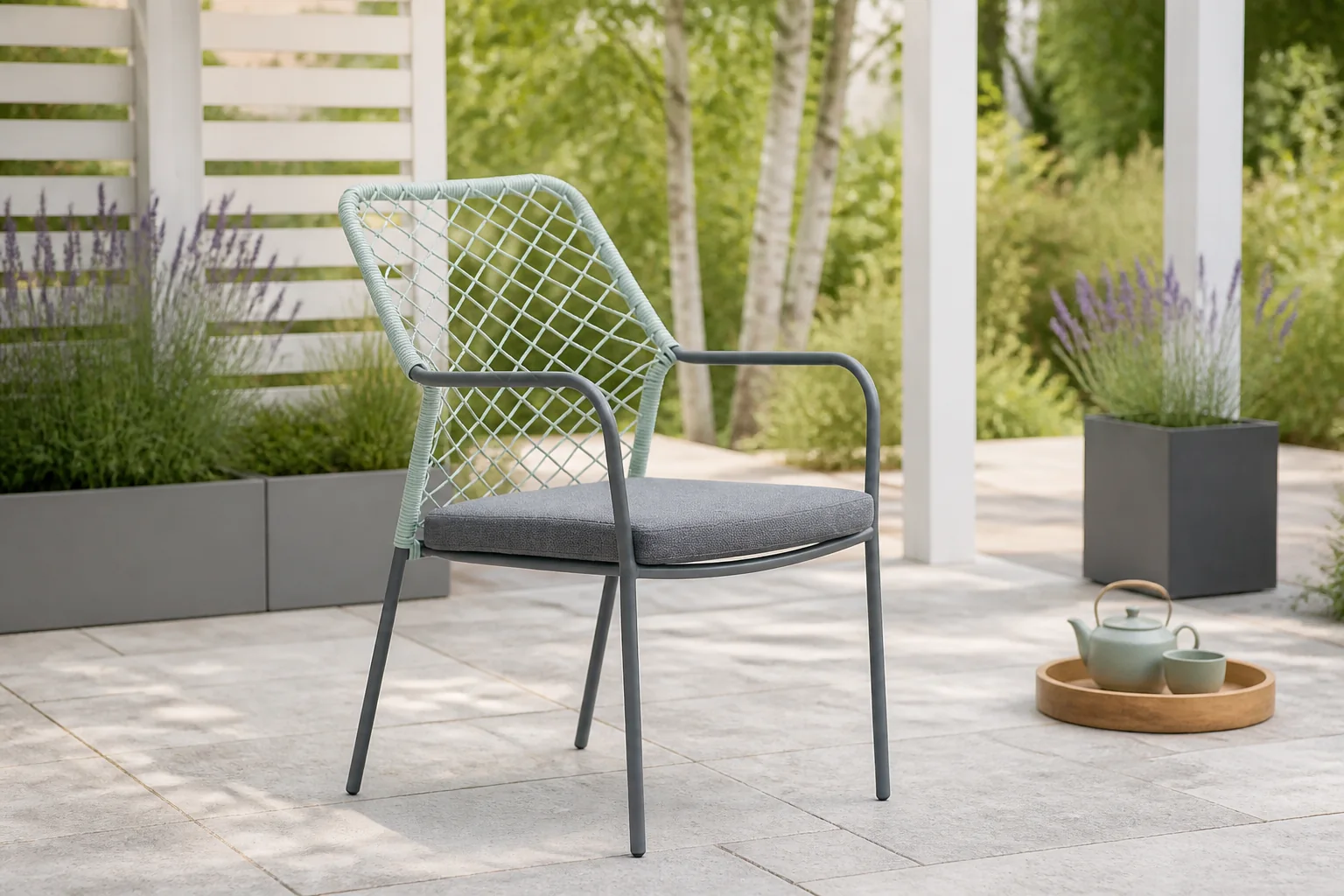 Sfeerfoto van Garden impressions Dido Dining Tuinstoel Soft Green – blauw;groen