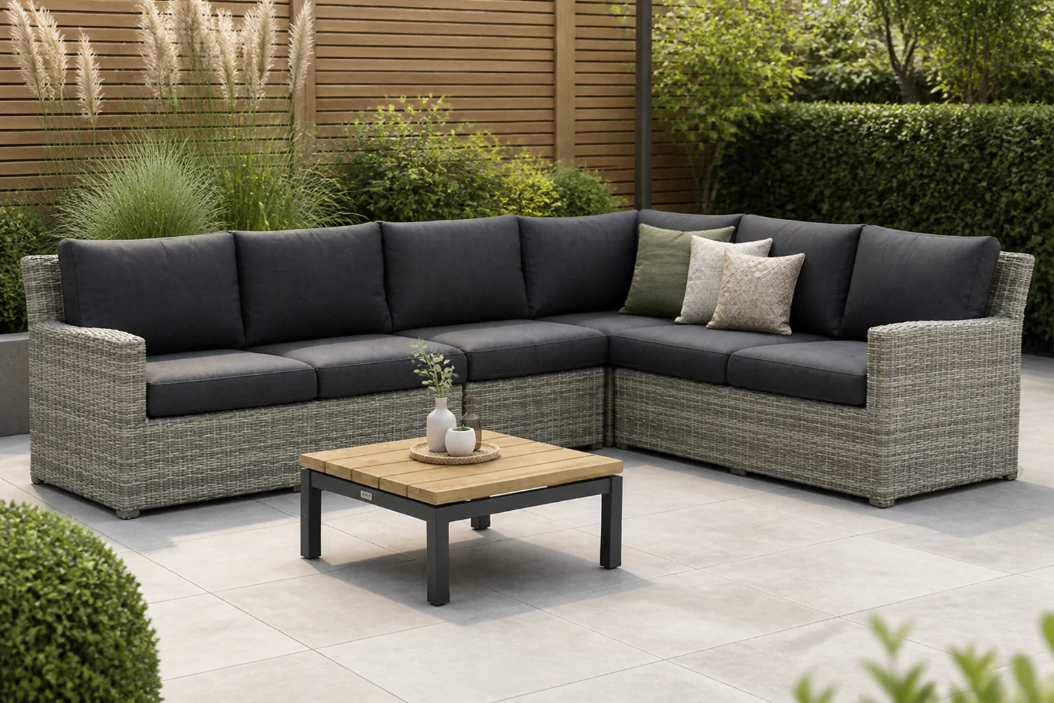 Sfeerfoto van Garden Collections Giardino/Riviera hoek loungeset 5-delig – Grijs-antraciet