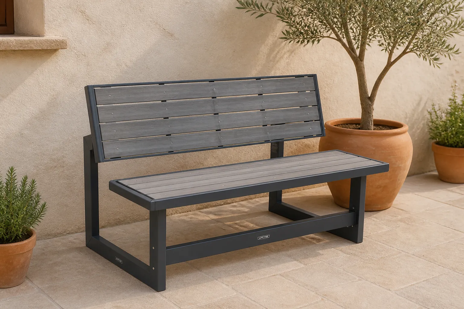 Sfeerfoto van Lifetime convertible bank harbor grey – Grijs