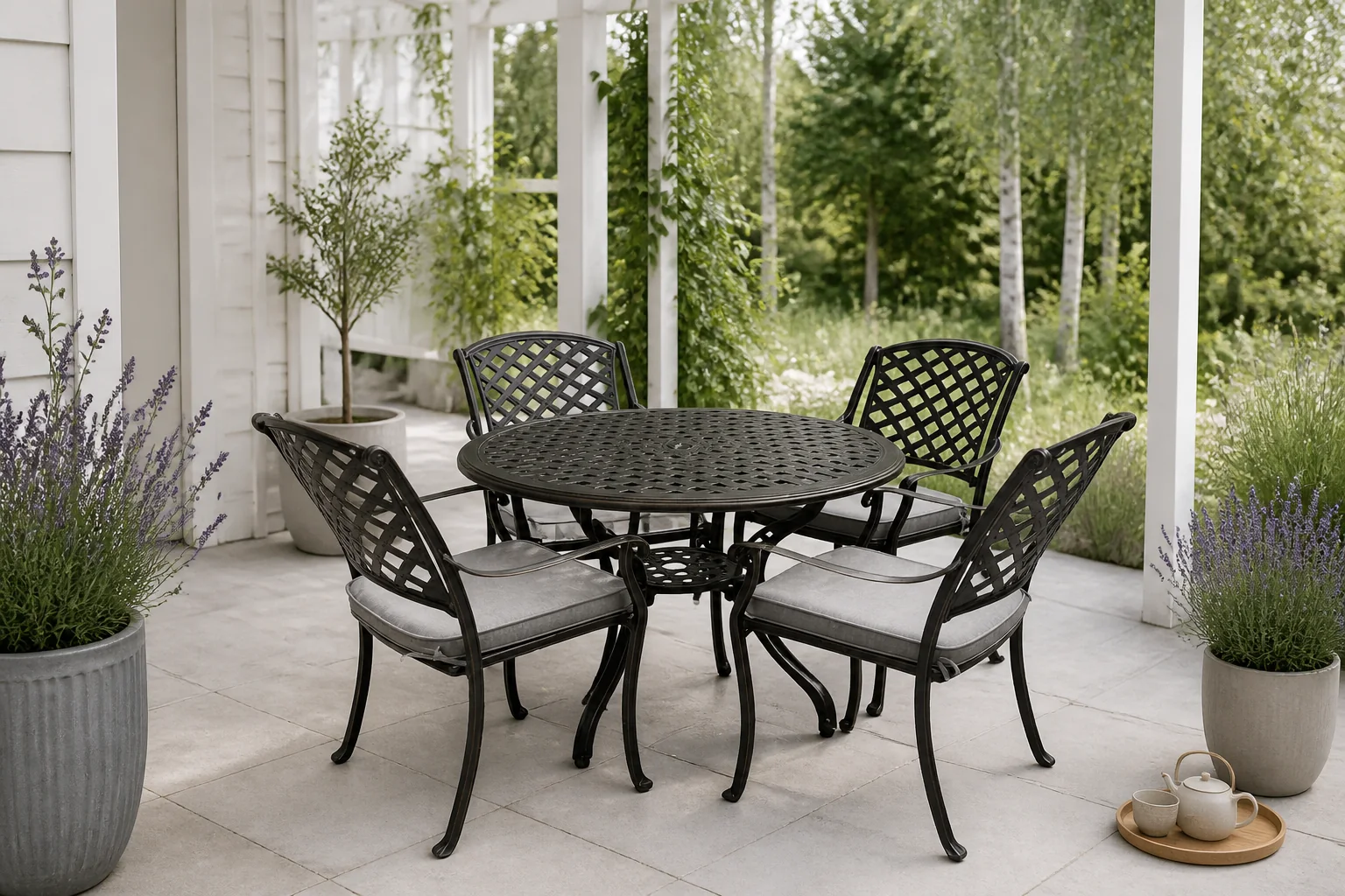 Sfeerfoto van Buitengewoon de boet Camrose Diningset 5 dlg