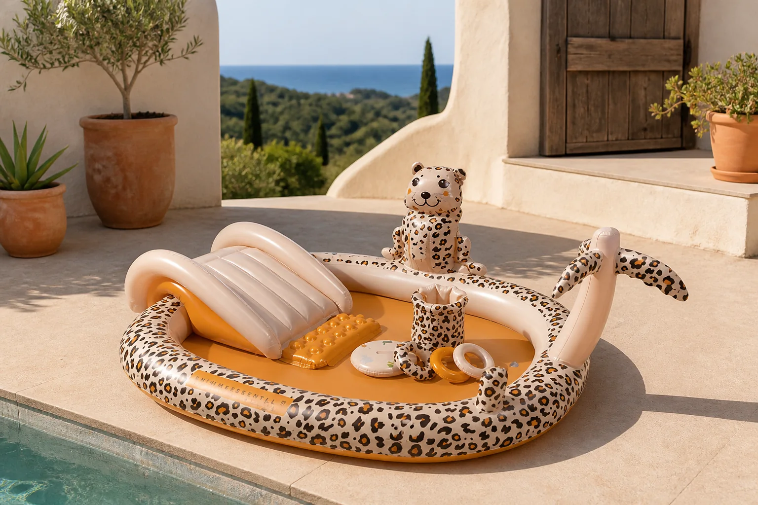 Sfeerfoto van Swim Essentials Leopard Adventure Pool 210 cm – Beige
