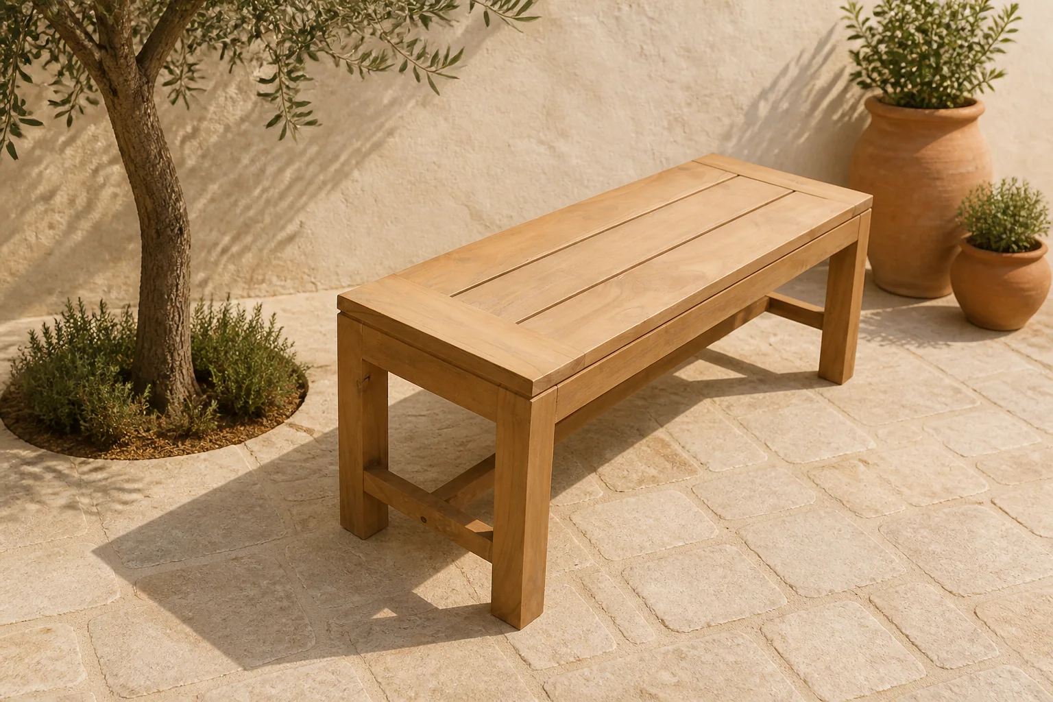 Sfeerfoto van Own Victoria Dining Tuinbank 160x40x45 cm – bruin