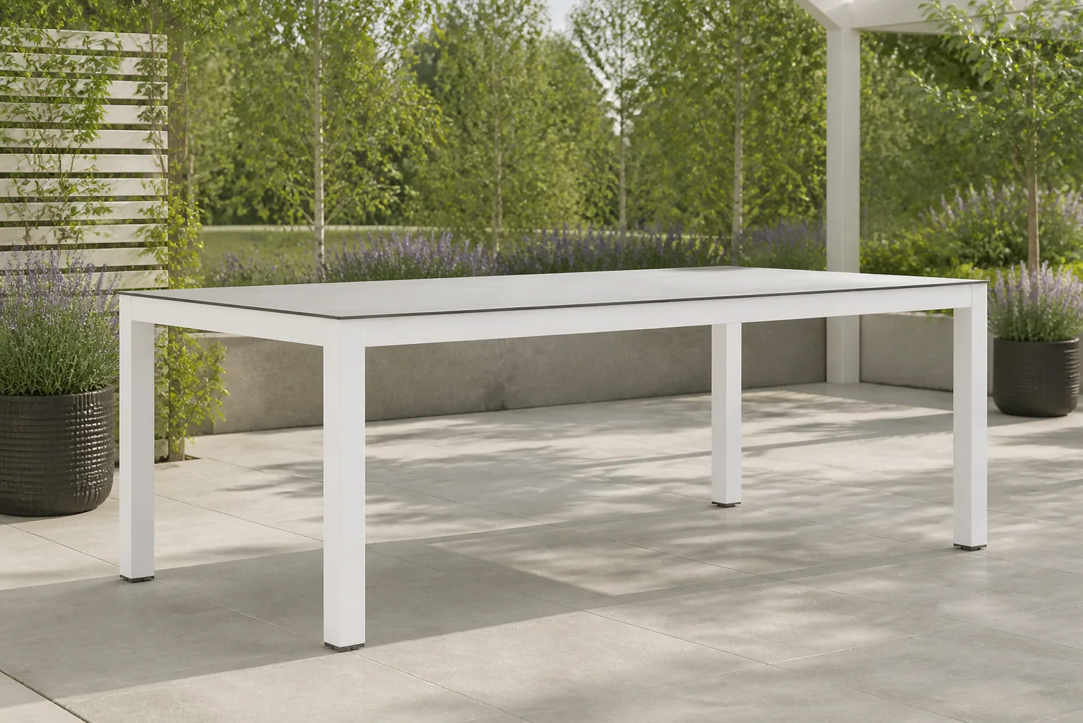 Sfeerfoto van Lifestyle Garden Furniture Margao dining tuintafel 180 x 90 cm – Wit