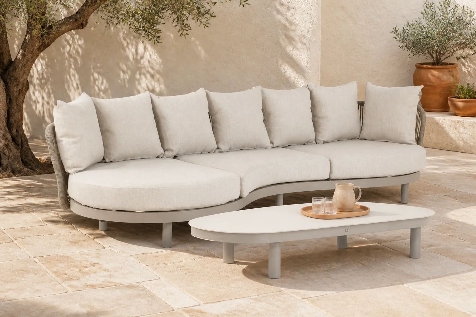 Sfeerfoto van Hartman Bjorn/Bario loungeset 2-delig – Taupe-naturel-bruin