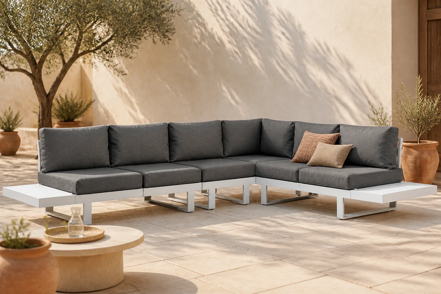 Sfeerfoto van Lifestyle Garden Furniture Lorenzo hoek loungeset 6-delig – Wit