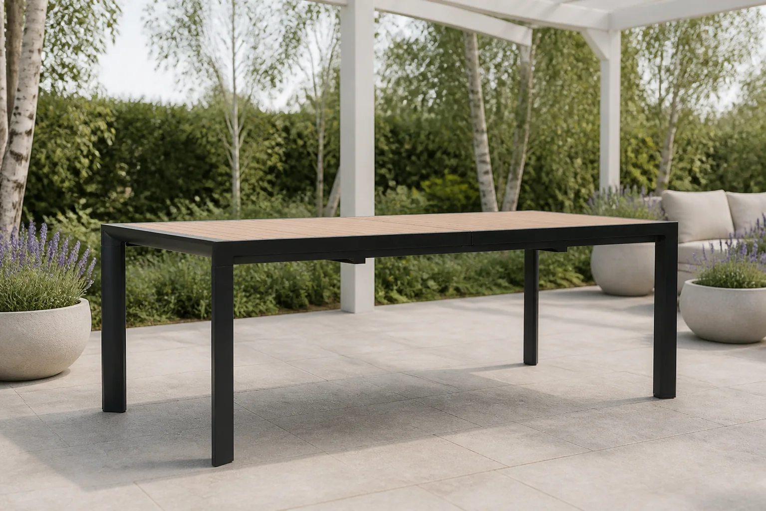 Sfeerfoto van Lifestyle Garden Furniture Allungo dining tuintafel uitschuifbaar – Grijs-antraciet
