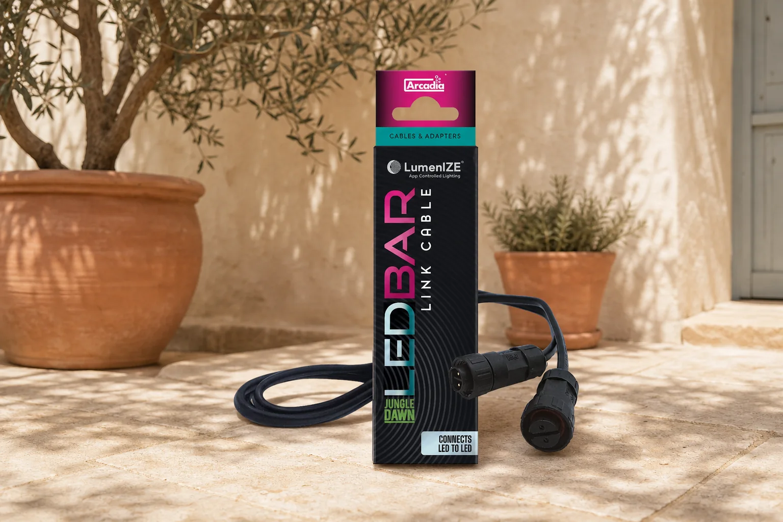 Sfeerfoto van Aquadistri Lumenize led to led 1.2m link cable Arcadia – zwart
