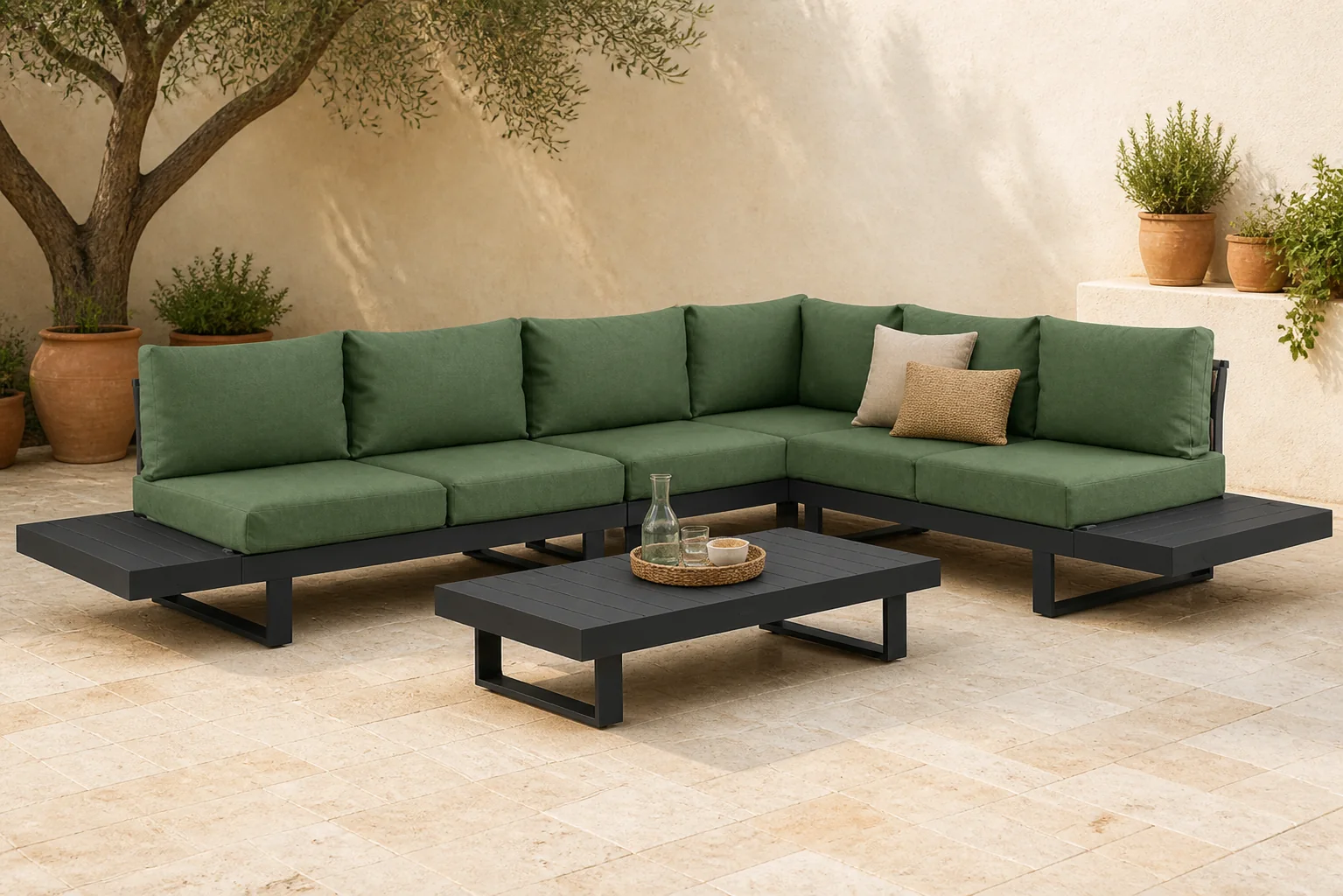 Sfeerfoto van Lifestyle Garden Furniture Lorenzo hoek loungeset 7-delig – Grijs-antraciet