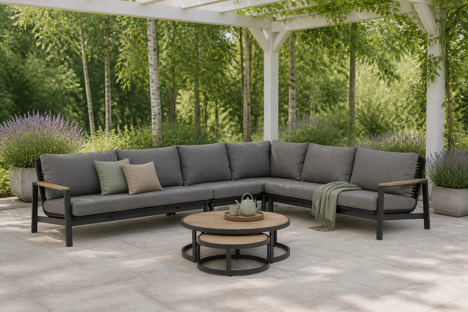Sfeerfoto van Coco Ralph/Westfield hoek loungeset 6-delig – Grijs-antraciet