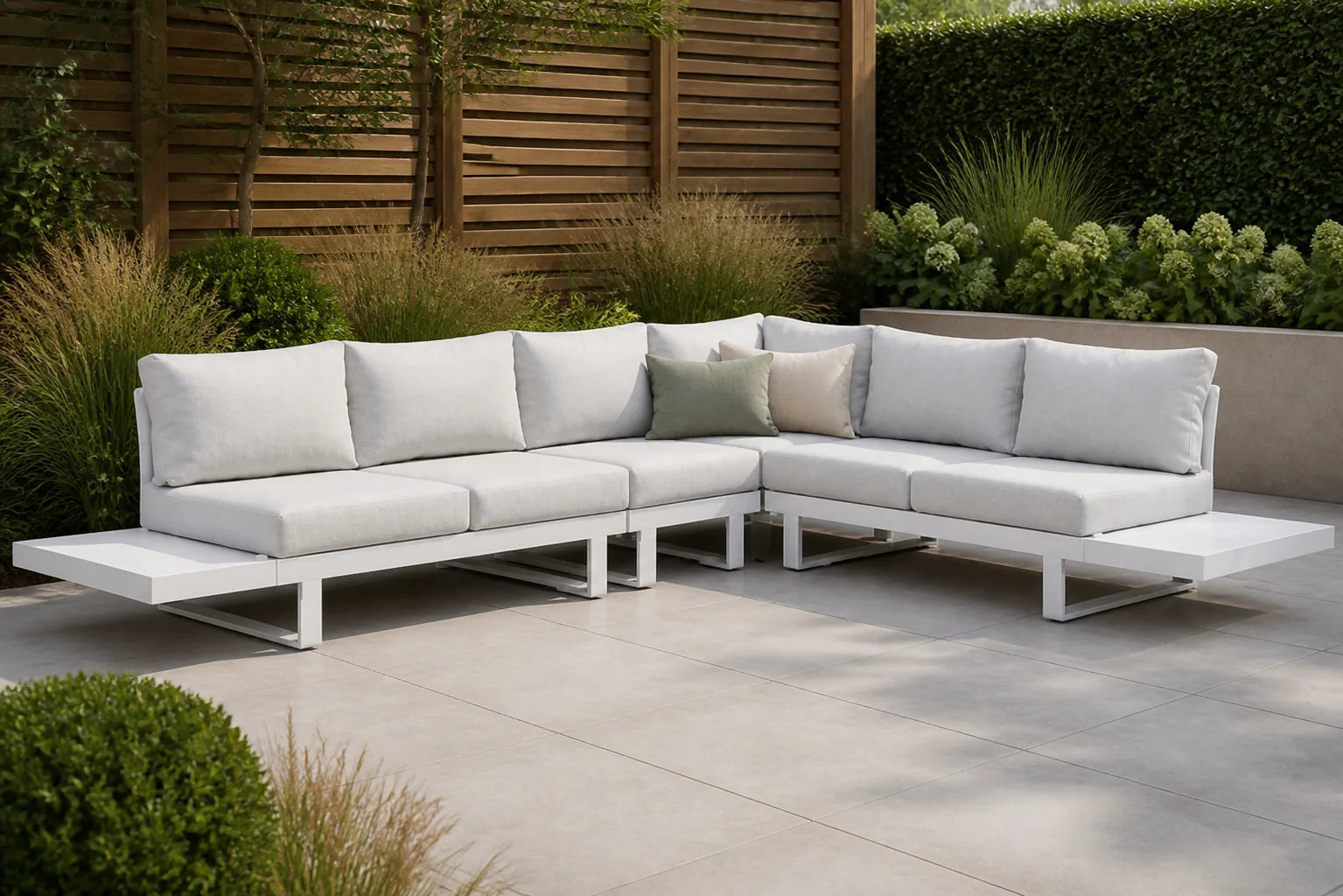 Sfeerfoto van Lifestyle Garden Furniture Lorenzo hoek loungeset 6-delig – Wit