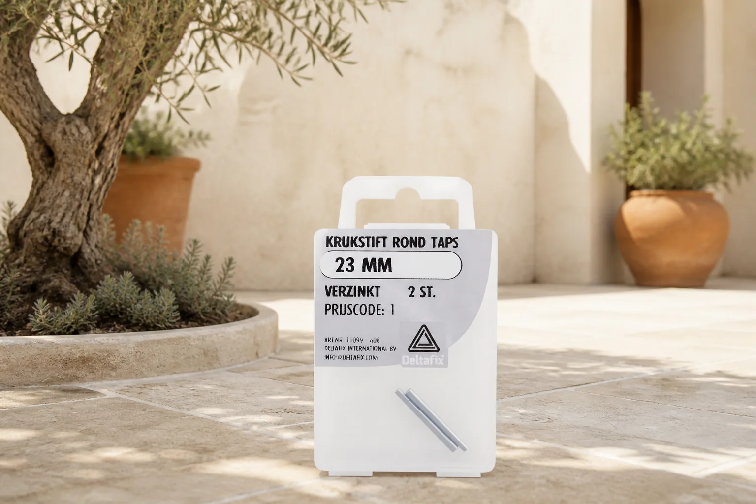 Sfeerfoto van Deltafix Krukstift rnd taps 23mm verz 2st