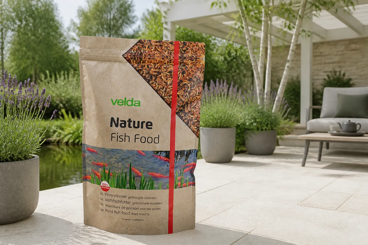 Sfeerfoto van Velda Nature fish food 3000 ml – Zie Foto