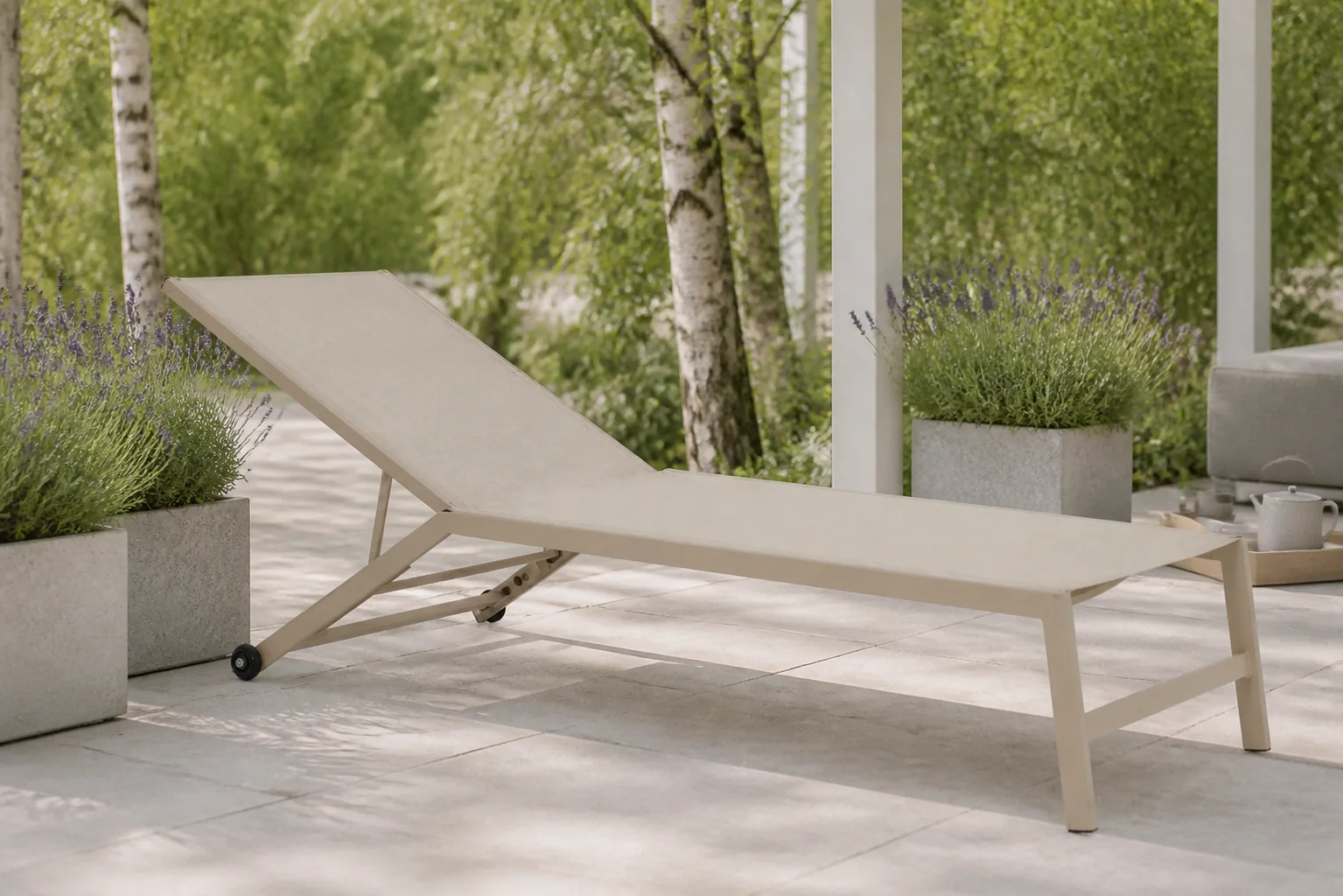 Sfeerfoto van Lifestyle Garden Furniture Lento ligbed verstelbaar – Zand/Beige