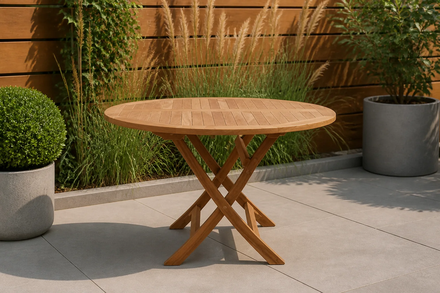 Sfeerfoto van Buitengewoon de boet Teak klaptafel Sanana I 90cm – hout