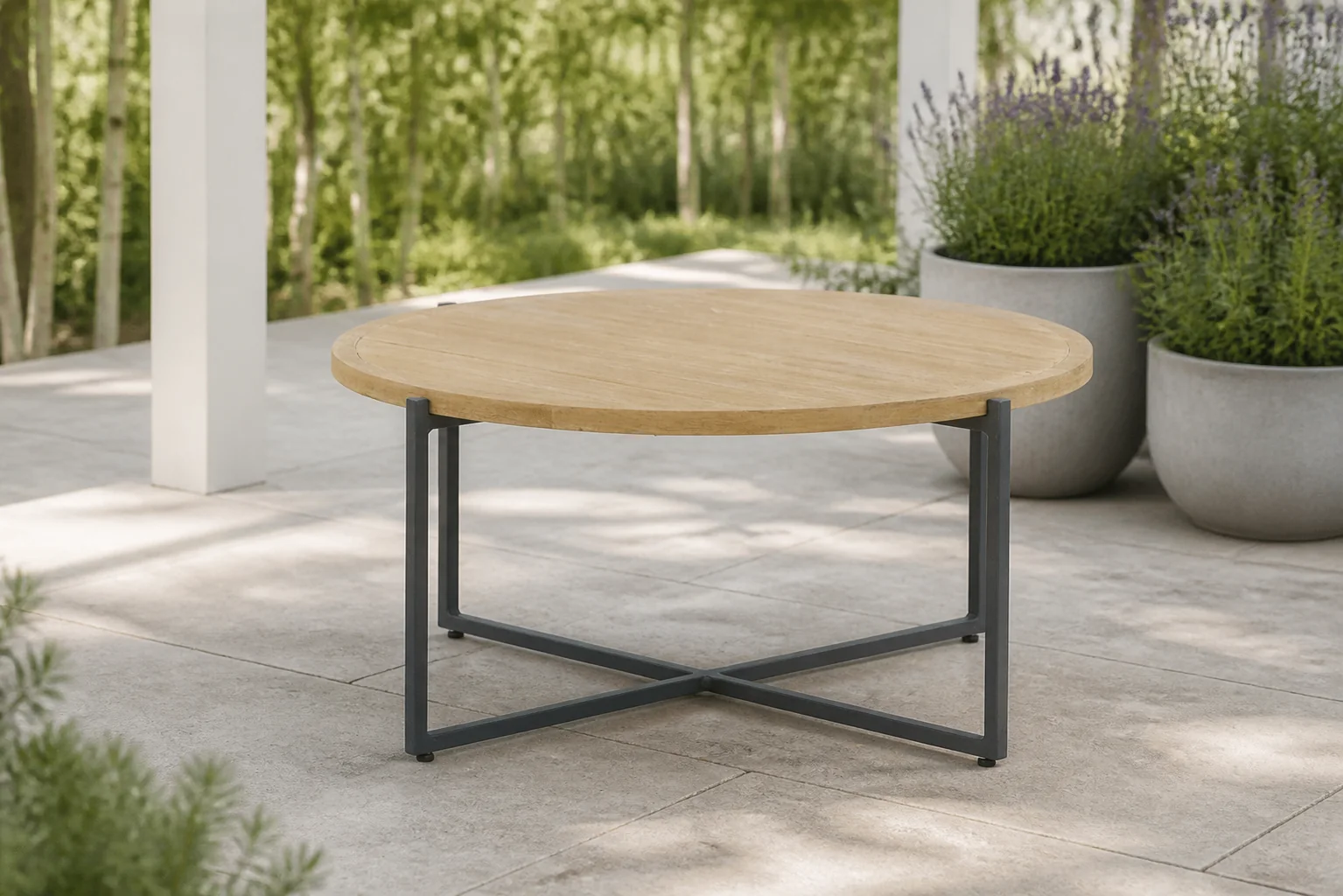Sfeerfoto van Apple Bee Condor loungetafel 94 cm – Grijs-antraciet