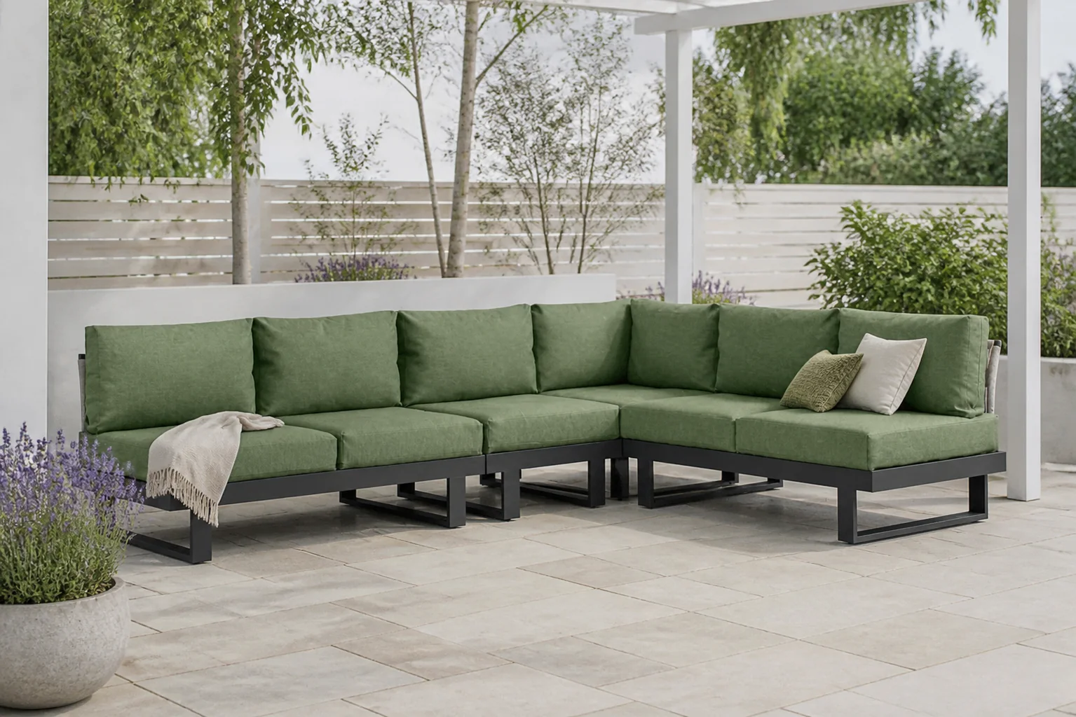 Sfeerfoto van Lifestyle Garden Furniture Lorenzo hoek loungeset 4-delig – Grijs-antraciet