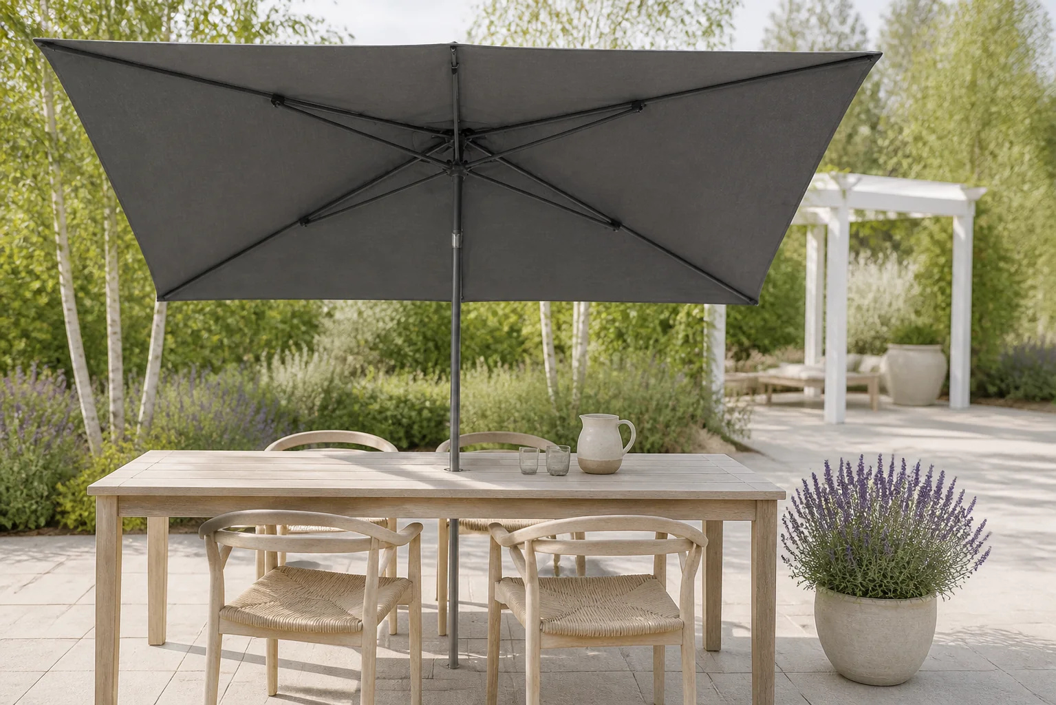 Sfeerfoto van 4 Seasons Outdoor | Azzurro Parasol 200 x 300 cm | Charcoal