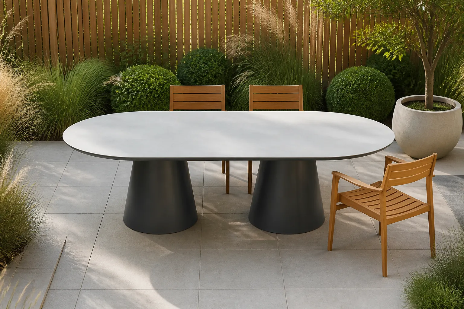 Sfeerfoto van Studio LIVIT eettafel Sella (240×110 cm) – lichtgrijs