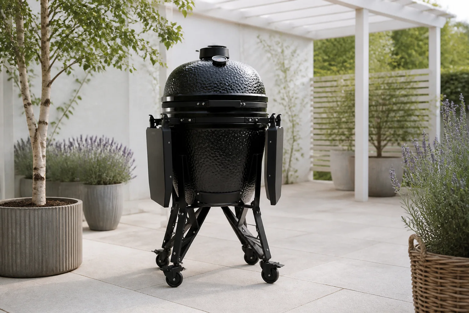 Sfeerfoto van The Bastard Core Large Complete kamado BBQ – zwart
