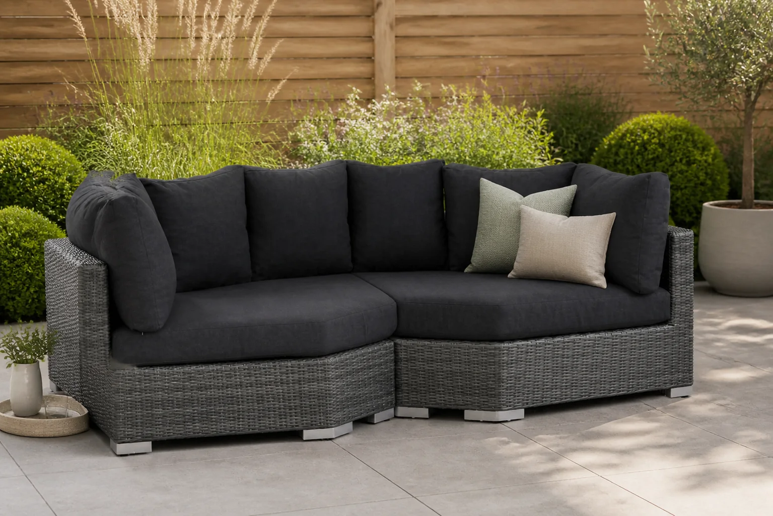 Sfeerfoto van Garden Collections Toronto daybed 2-delig – Grijs-antraciet