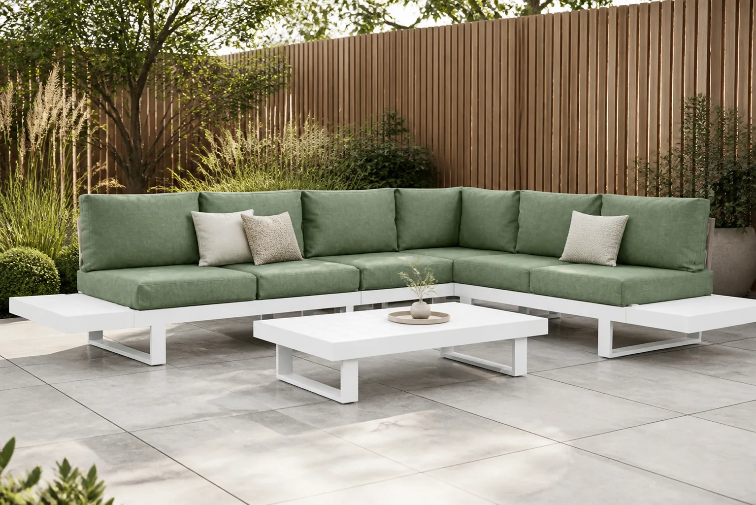 Sfeerfoto van Lifestyle Garden Furniture Lorenzo hoek loungeset 7-delig – Wit