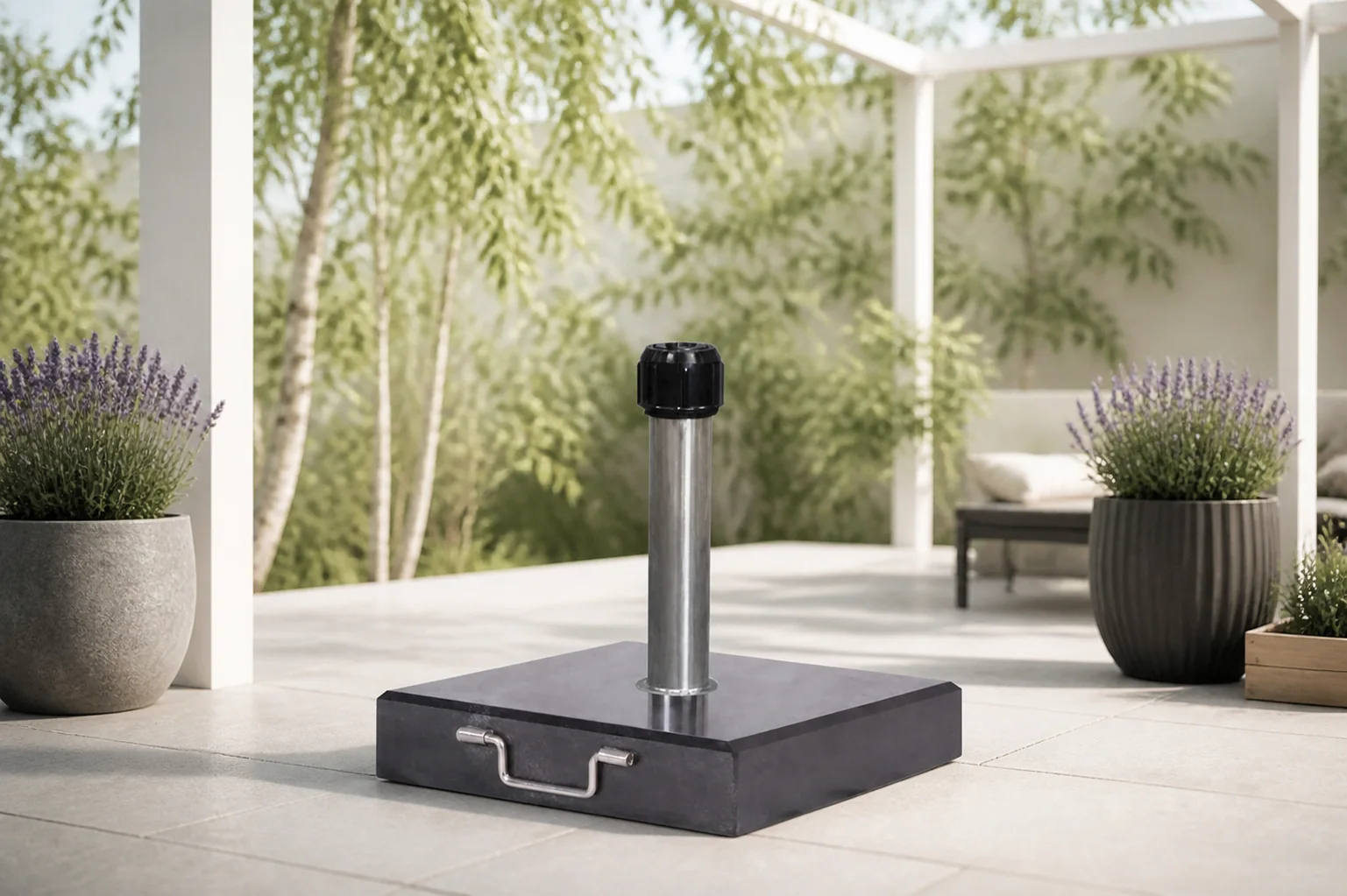 Sfeerfoto van Platinum Sun & Shade | Parasolvoet Rome Graniet | 40 kg