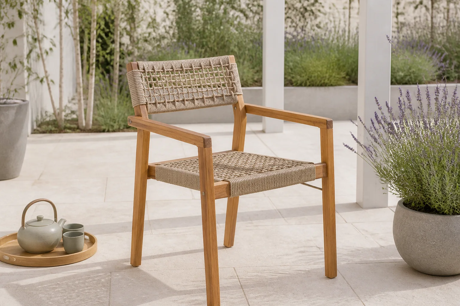 Sfeerfoto van NOUS Garden tuinstoel Soga – Naturel