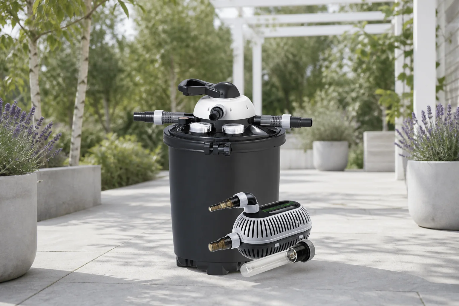Sfeerfoto van Velda Drukfilterset compleet Clear Control 50 – Zie Foto