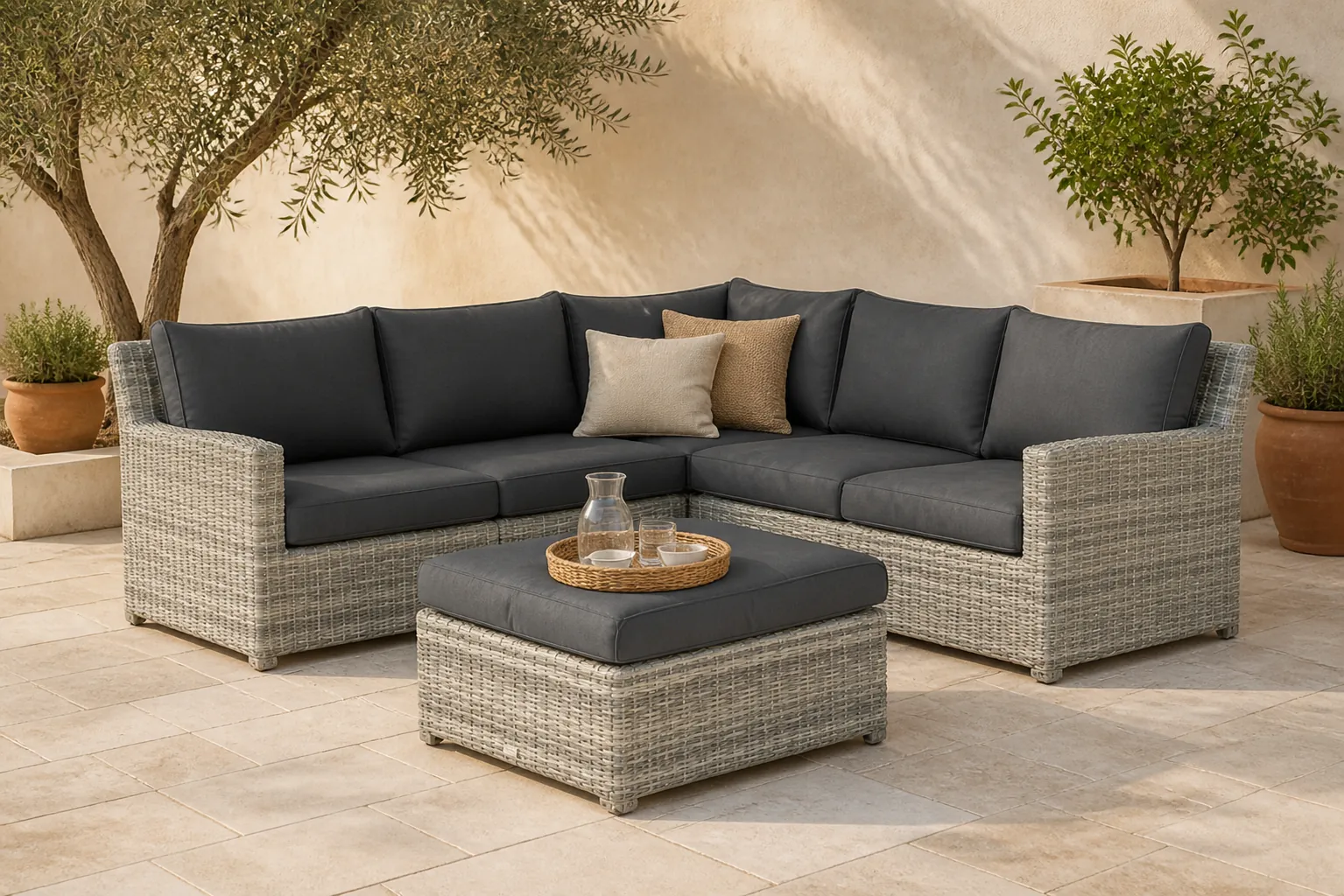 Sfeerfoto van Garden Collections Giardino loungeset 4-delig – Grijs-antraciet