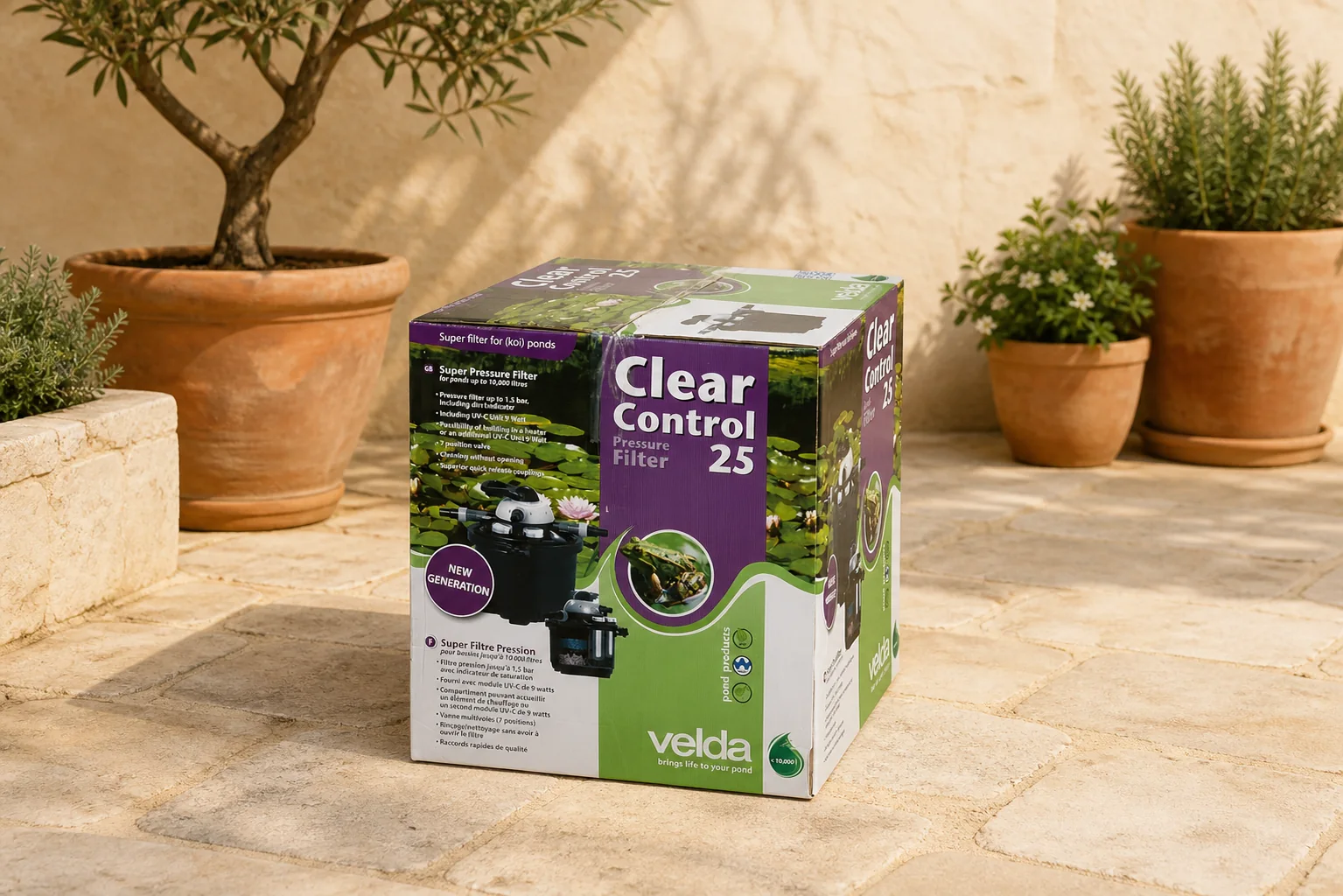 Sfeerfoto van Velda Drukfilter met UV-C Unit 9 watt – Zie Foto