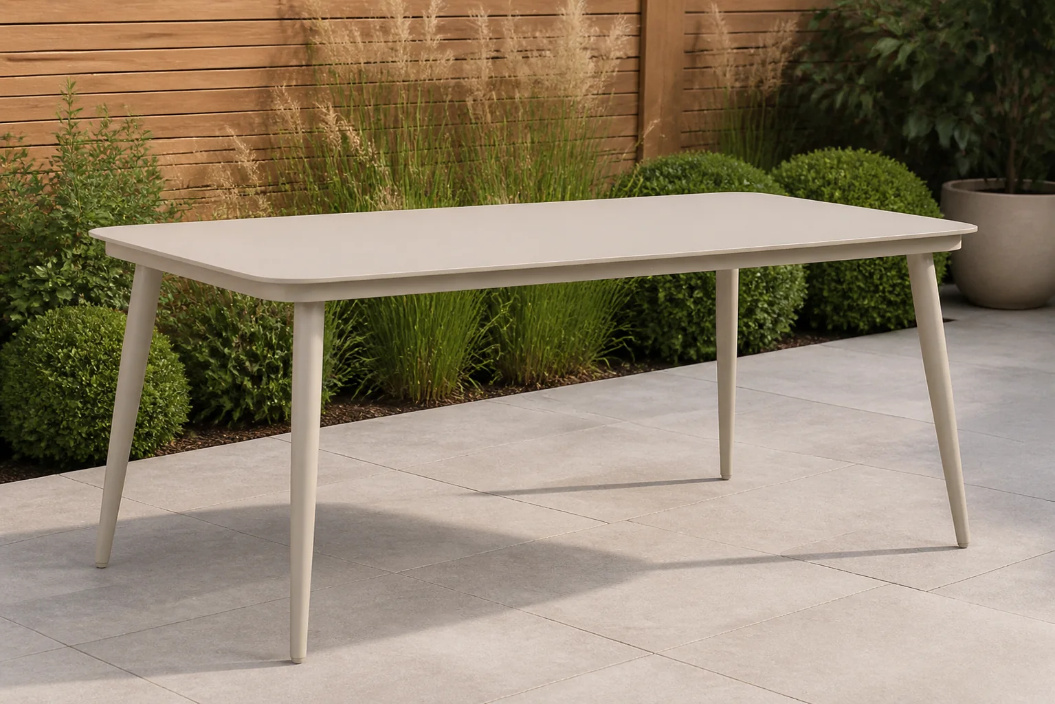 Sfeerfoto van Coco Vienna dining tuintafel 180 x 90 cm – Taupe-naturel-bruin