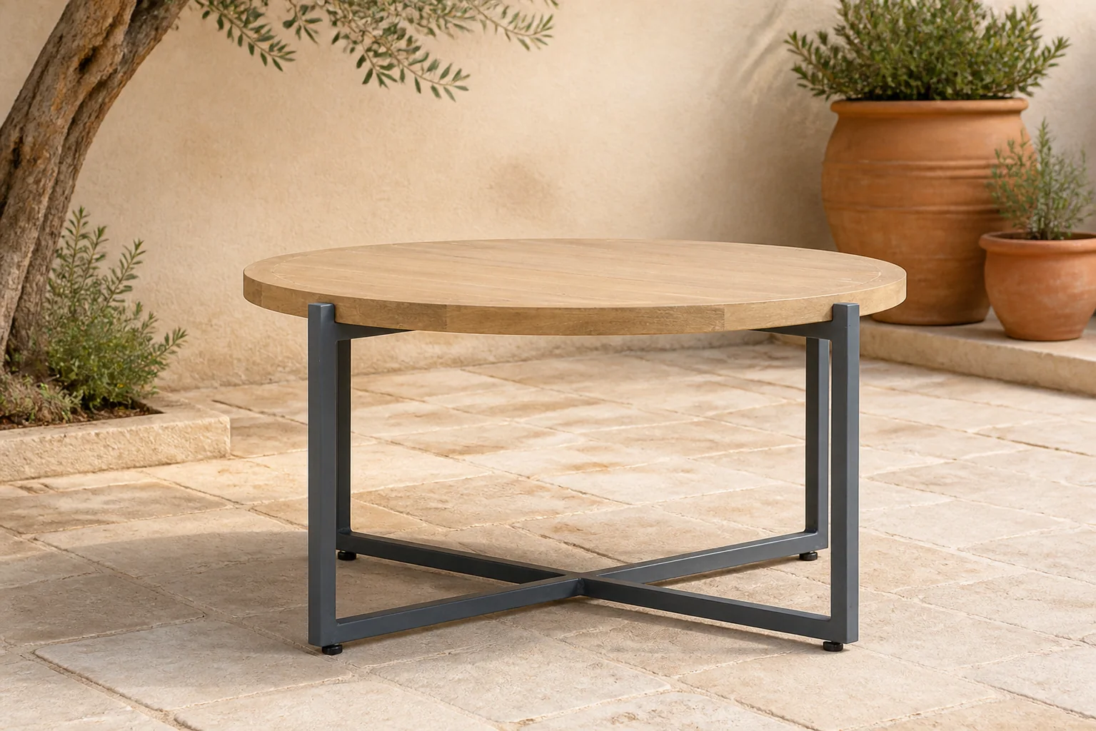 Sfeerfoto van Apple Bee Condor loungetafel 74 cm – Grijs-antraciet