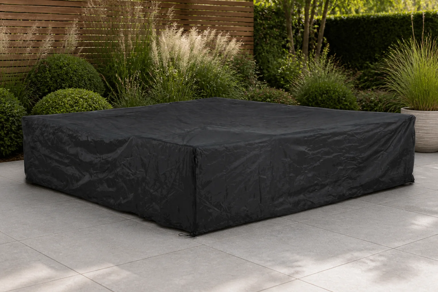 Sfeerfoto van Outdoor Cover lounge/dining hoes 230 x 300 x (h) 80 cm – Grijs-antraciet