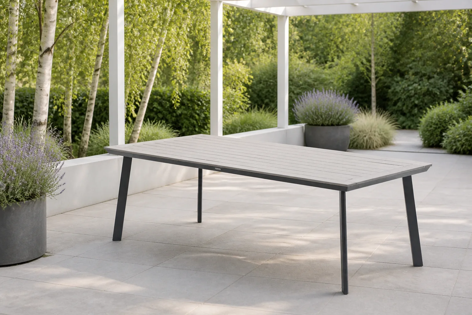 Sfeerfoto van Garden impressions Vigo Tuintafel Light Teak 230x100 cm - bruin;grijs