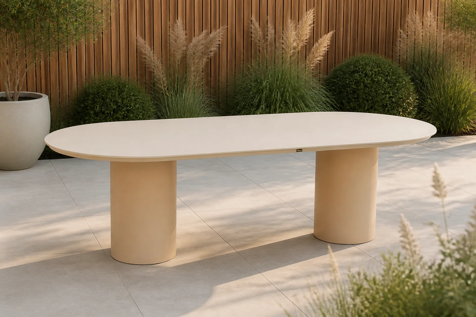 Sfeerfoto van Hartman Valencia dining tuintafel 220 x 100 cm – Taupe-naturel-bruin