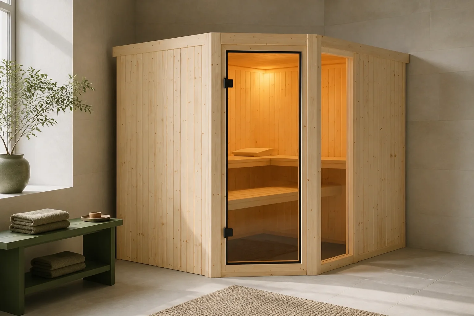 Sfeerfoto van Karibu | Fiona 3 Sauna met Dakkraag
