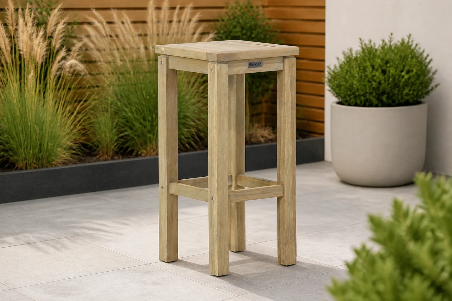 Sfeerfoto van Garden Collections Brighton barstoel – Old teak greywash