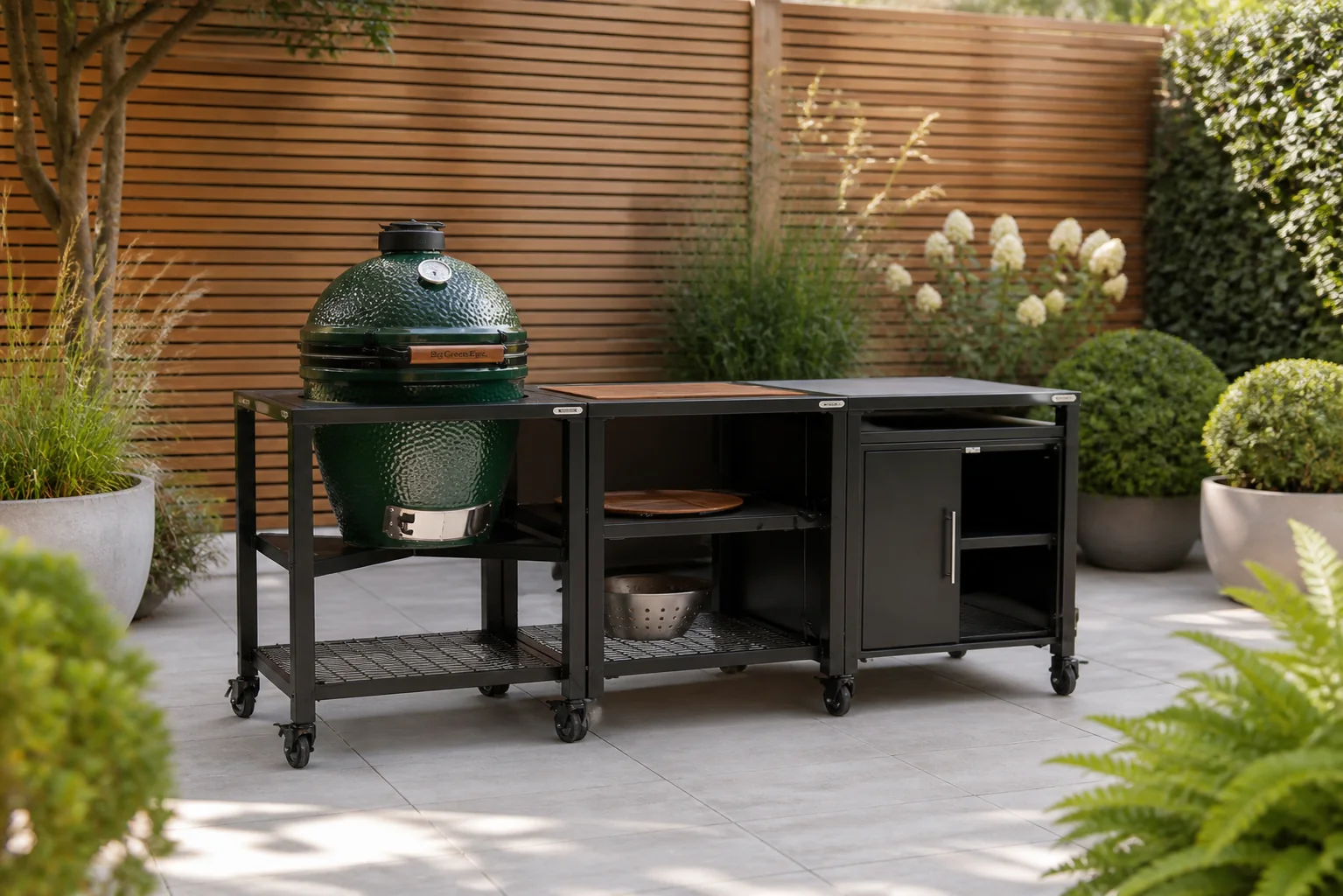 Sfeerfoto van Big Green Egg | Modular Workspace | Egg Frame | XL