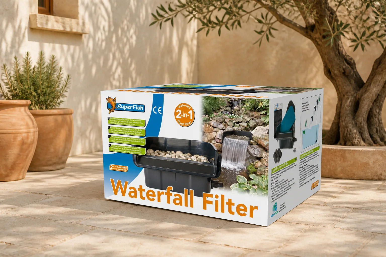 Sfeerfoto van Superfish Waterfall Filter vijver