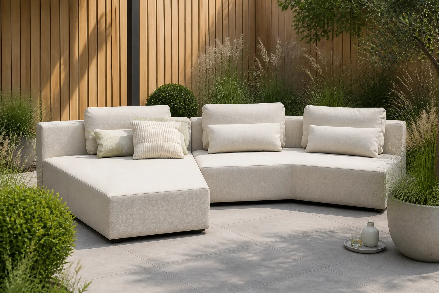 Sfeerfoto van Studio LIVIT All Eather loungebank Valora – zand
