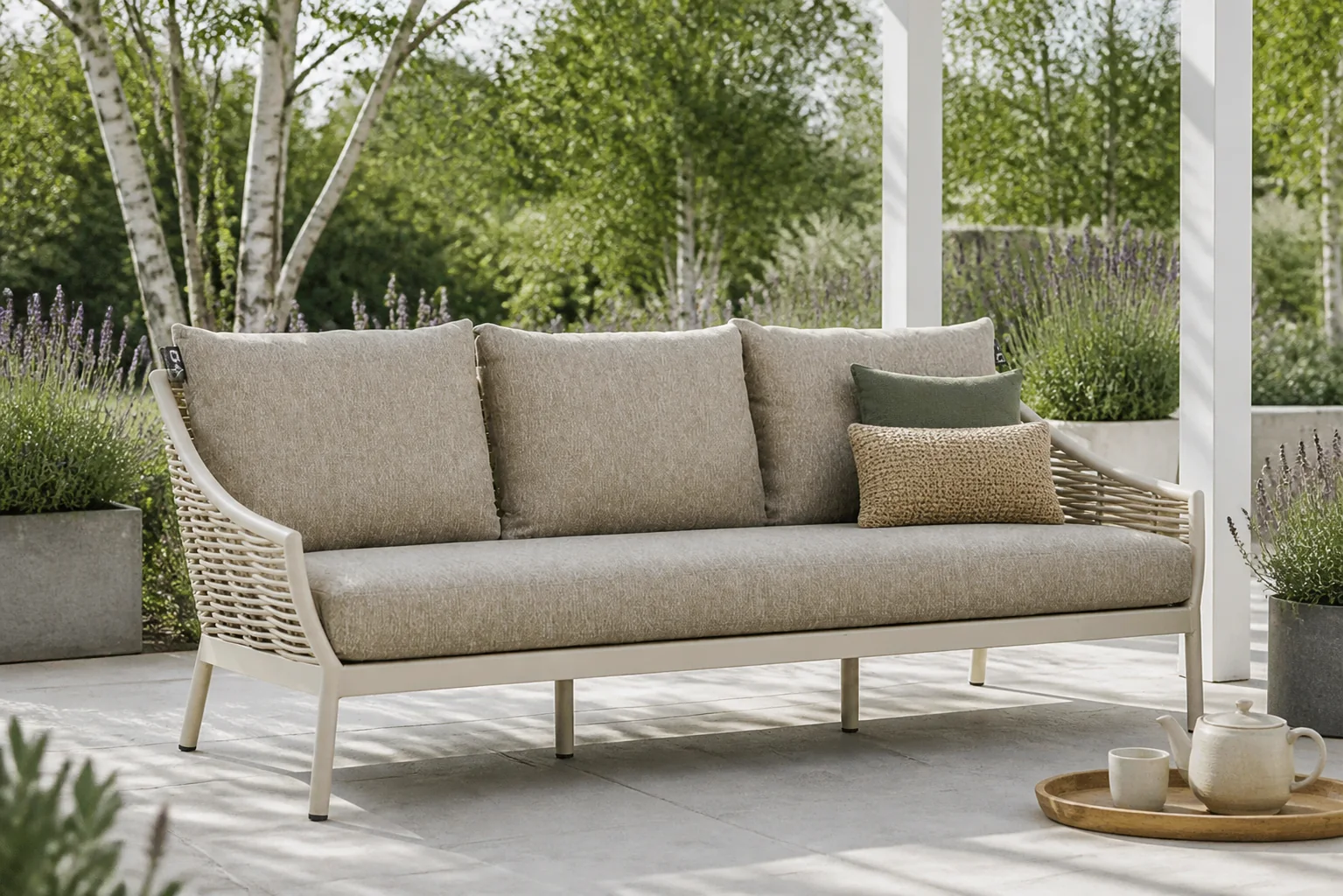 Sfeerfoto van Apple Bee Milou 3-zits loungebank 203 cm – Transparant