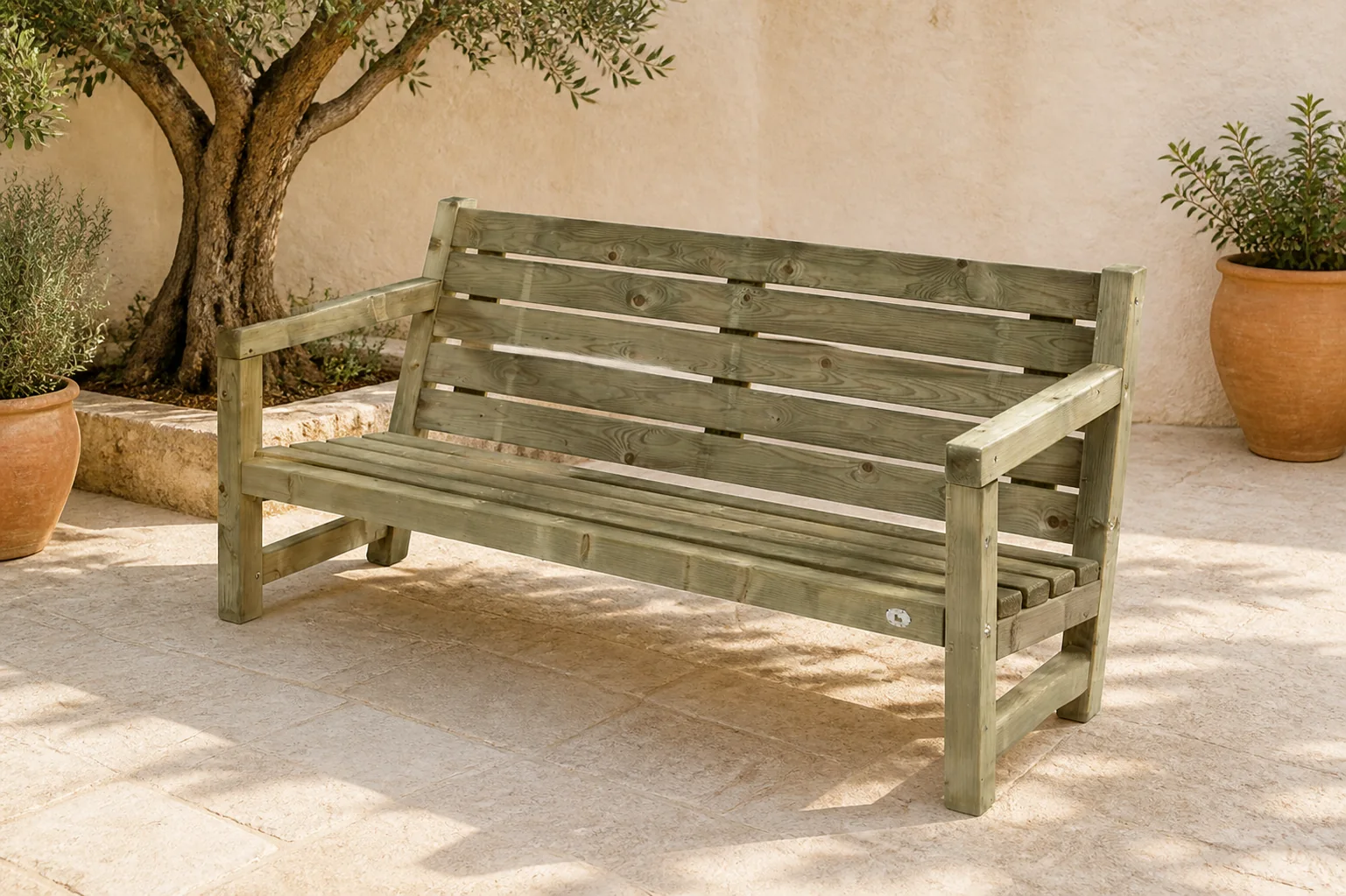 Sfeerfoto van Talen buitenmeubelen Loungebank driezits 180 cm