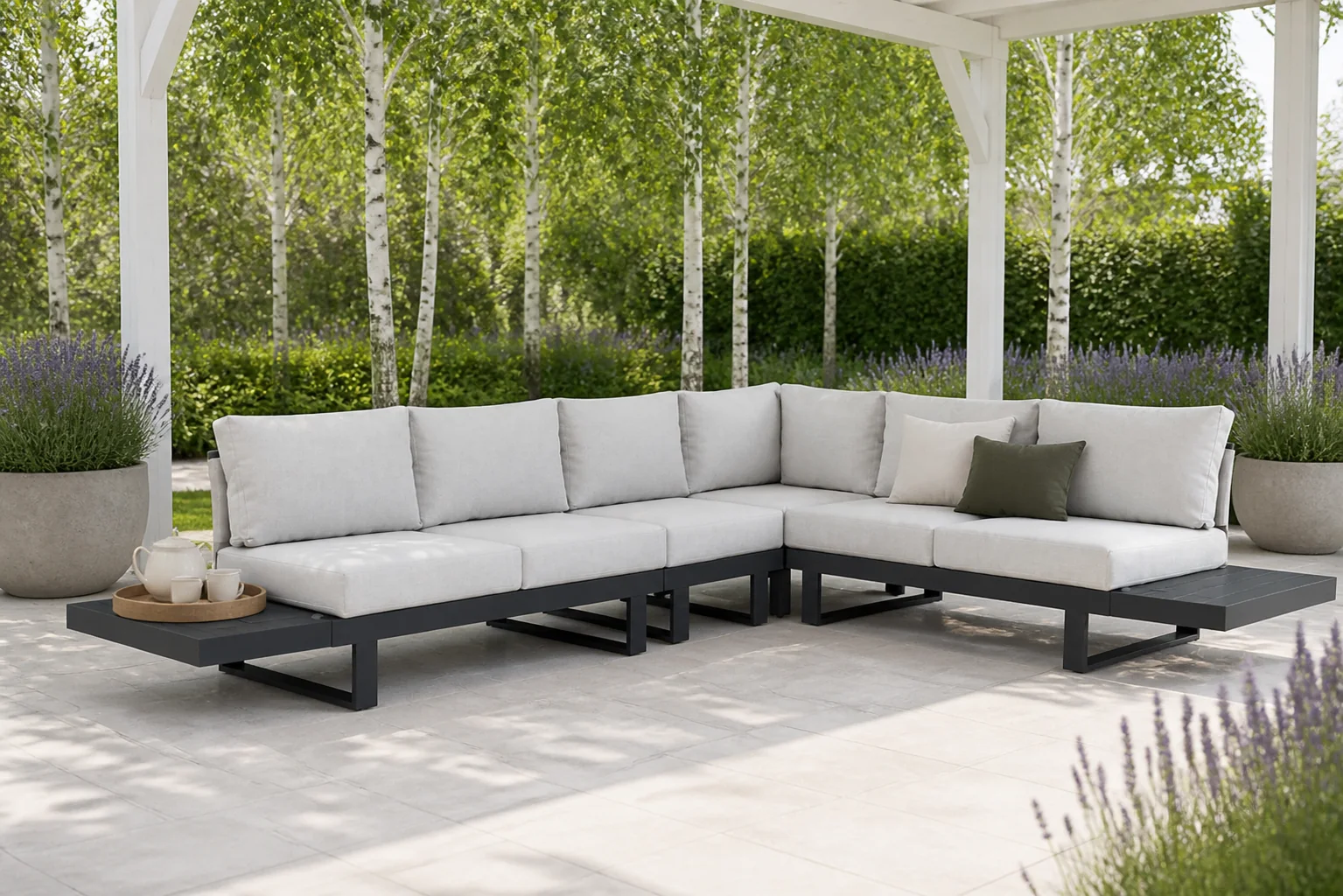 Sfeerfoto van Lifestyle Garden Furniture Lorenzo hoek loungeset 6-delig – Grijs-antraciet